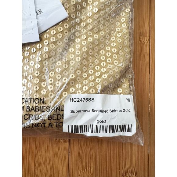 Sleeper Supernova Sequined Shirt In Gold - Picture 6 of 6